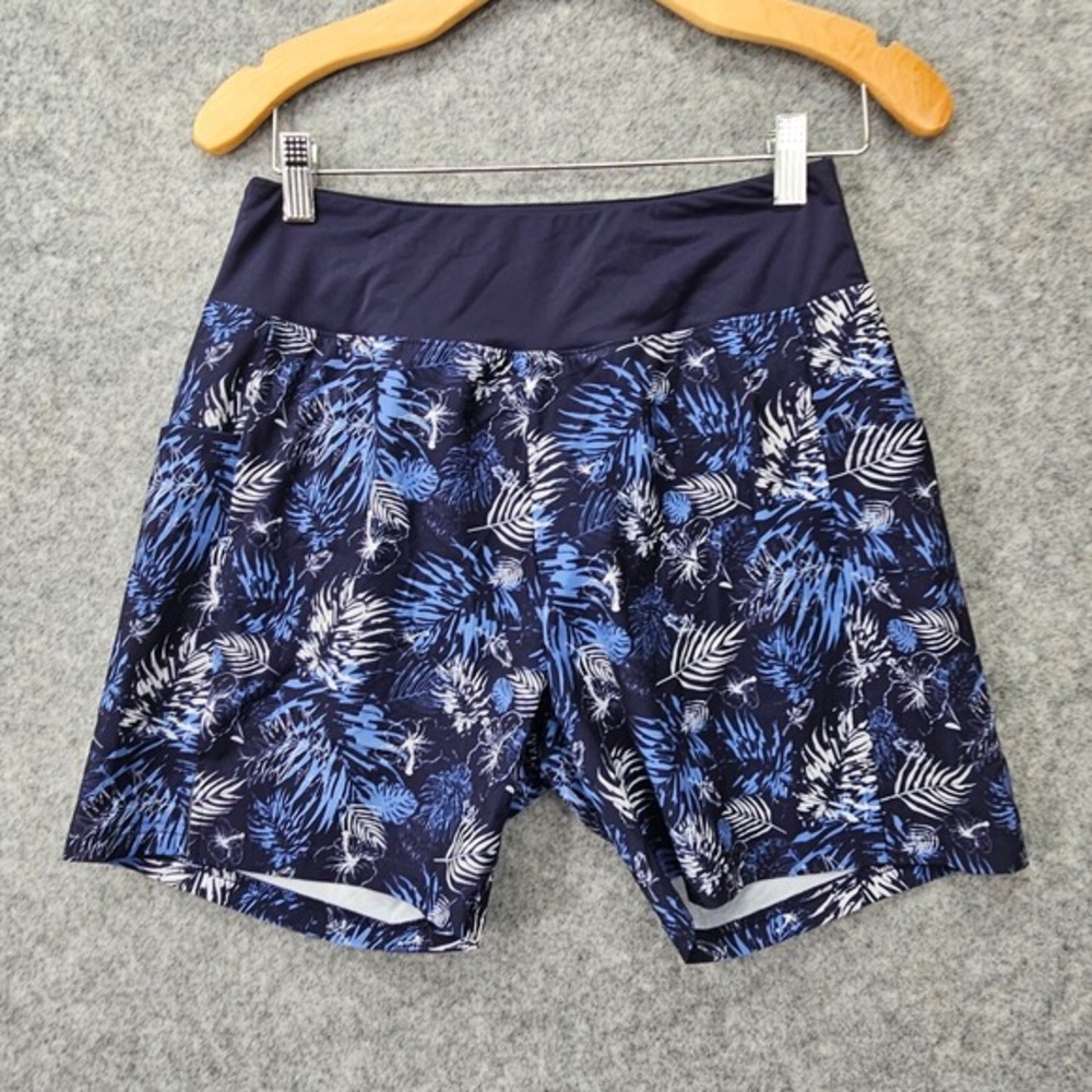 Board Shorts Womens M Navy Leaf Tropical‎ Stretch Performance Swim BALEAF 28/5
